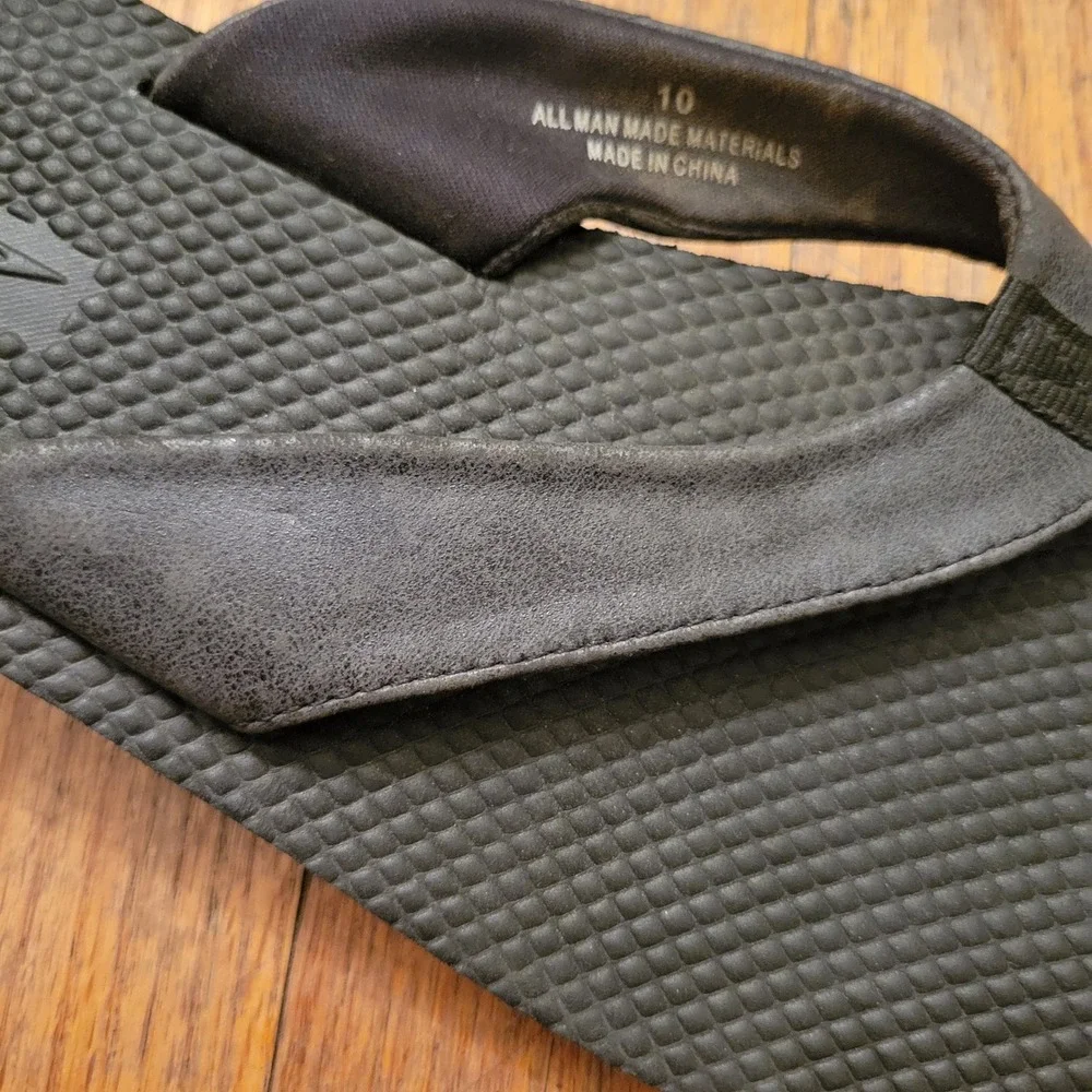 Speedo 10 Wedge Flip Flops Black Platform Thong Sandals Summer Beach Y2K